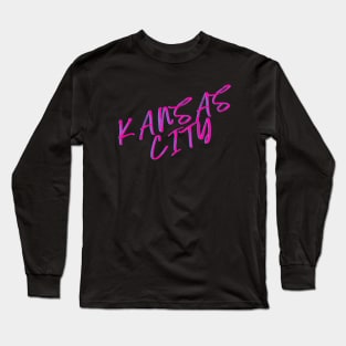 Kansas City Hot Pink Design Long Sleeve T-Shirt